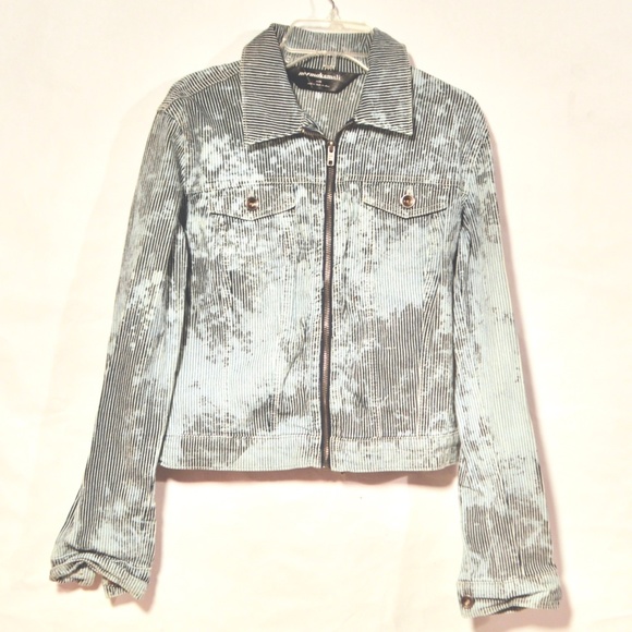 Norma Kamali Jackets & Blazers - Norma Kamali Small Denim Distressed Jacket Grunge